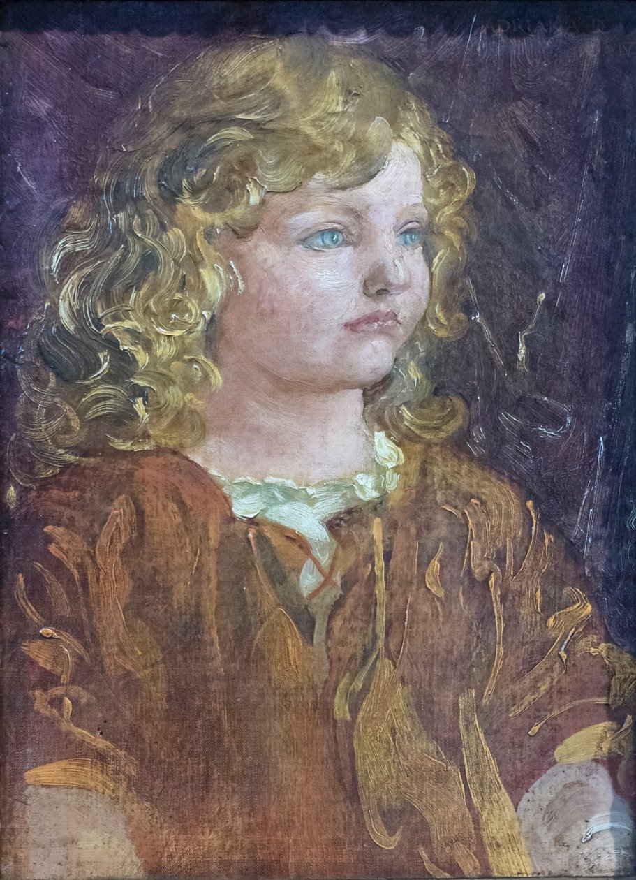 Retrato de Adriana, filha da artista de Adolfo de Carolis