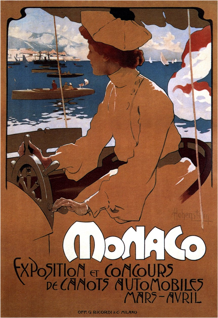 Mônaco: Exposição de Barcos a Motor, 1900 de Adolfo Hohenstein