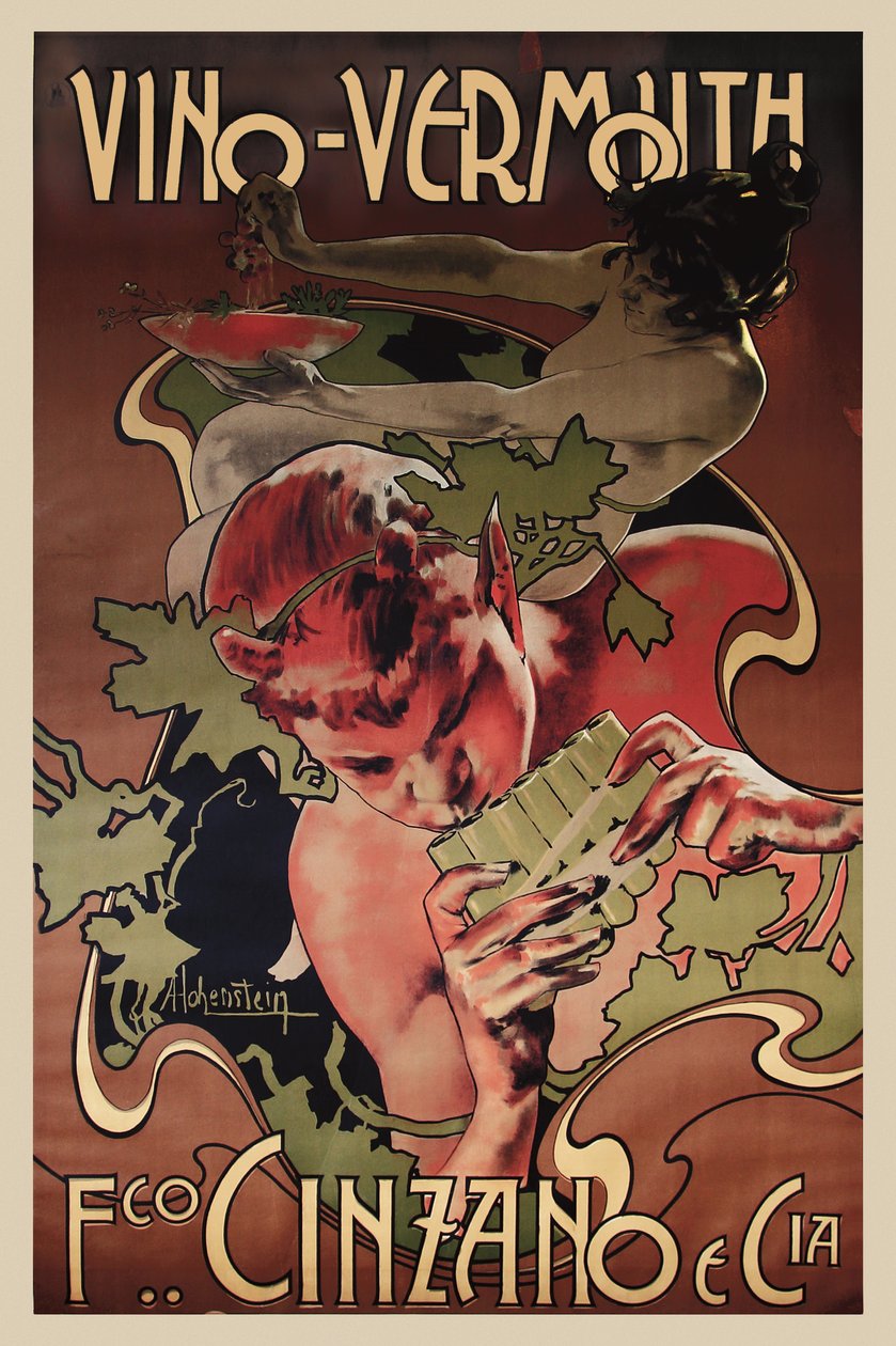 Vermute Cinzano, 1906. de Adolfo Hohenstein