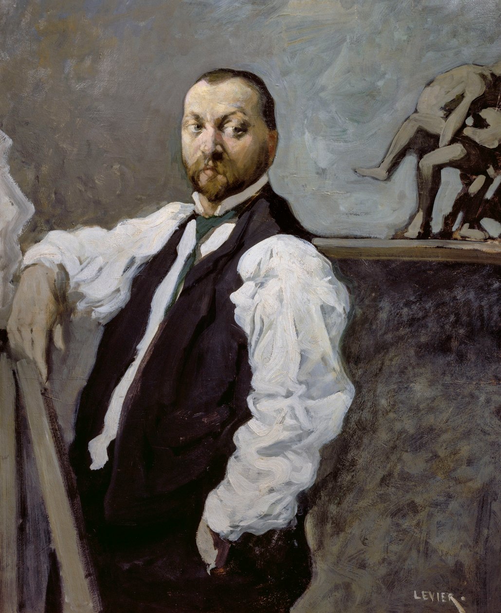 Retrato do escultor Alfonso Canciani de Adolfo Levier