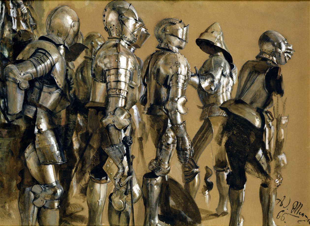 Armor, 1866 (guache sobre papel montado no cartão) de Adolph Menzel