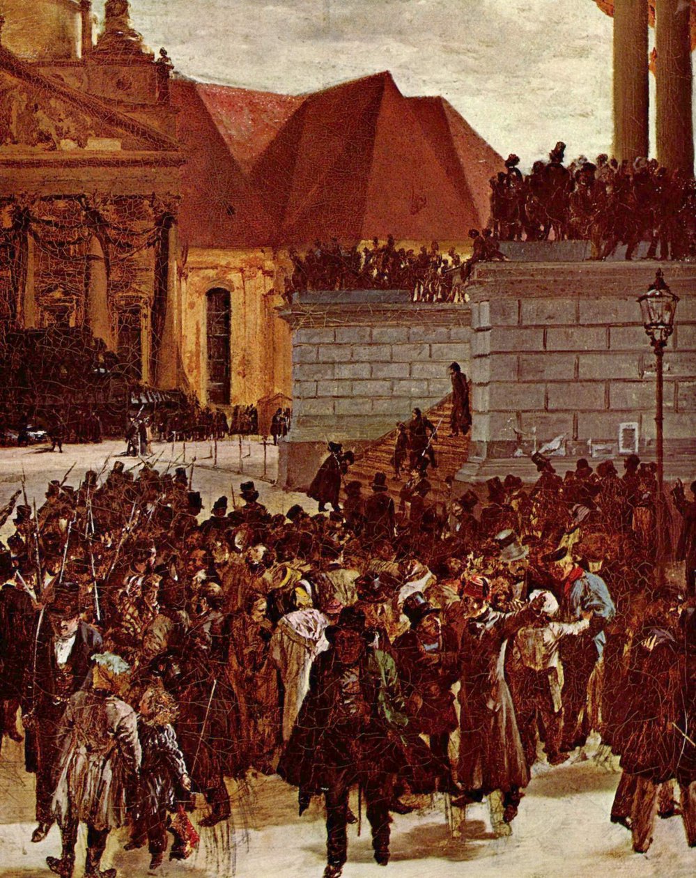 Aufbahrung março caído de Adolph Menzel