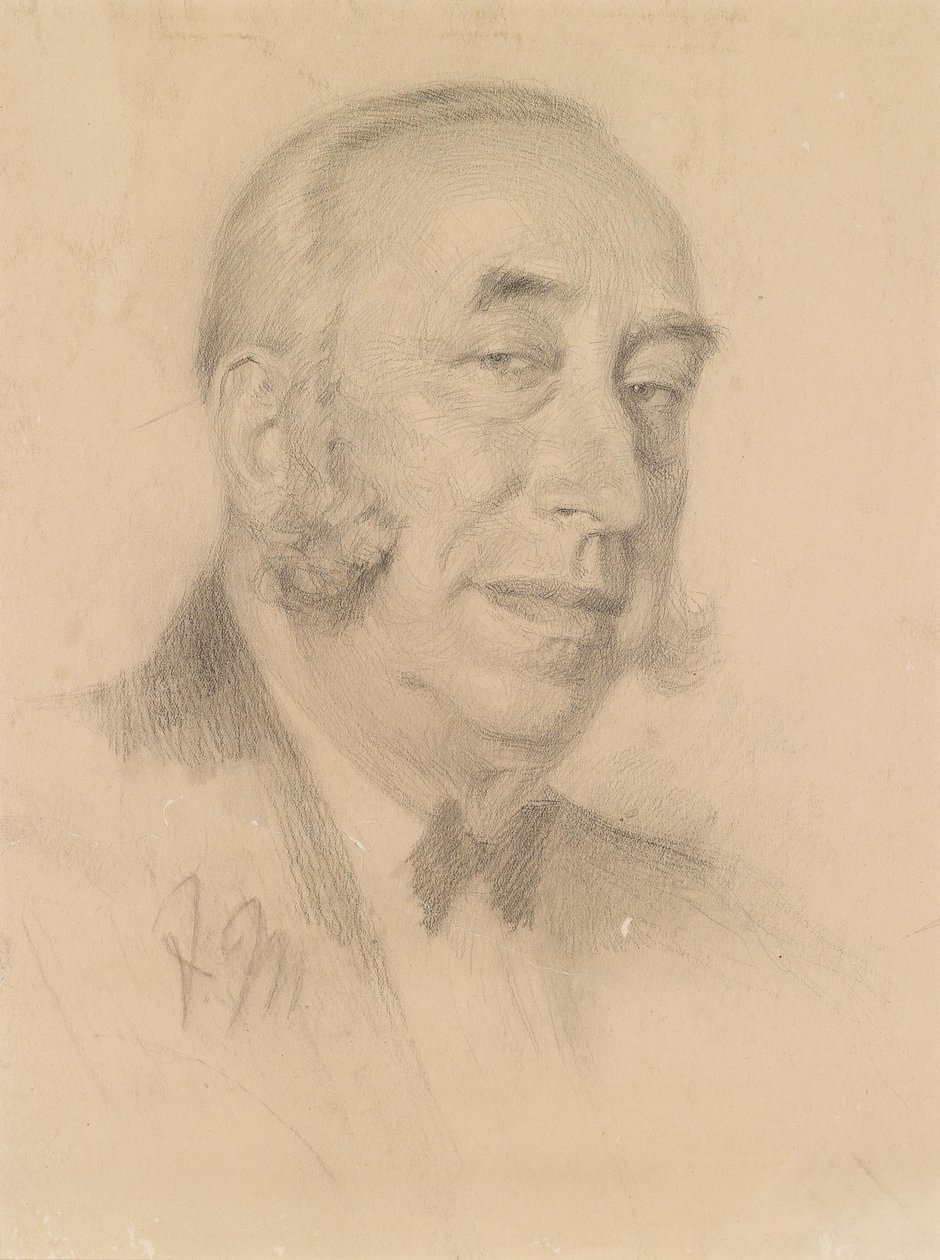 Retrato, de, um, cavalheiro, com, bigodes de Adolph Menzel