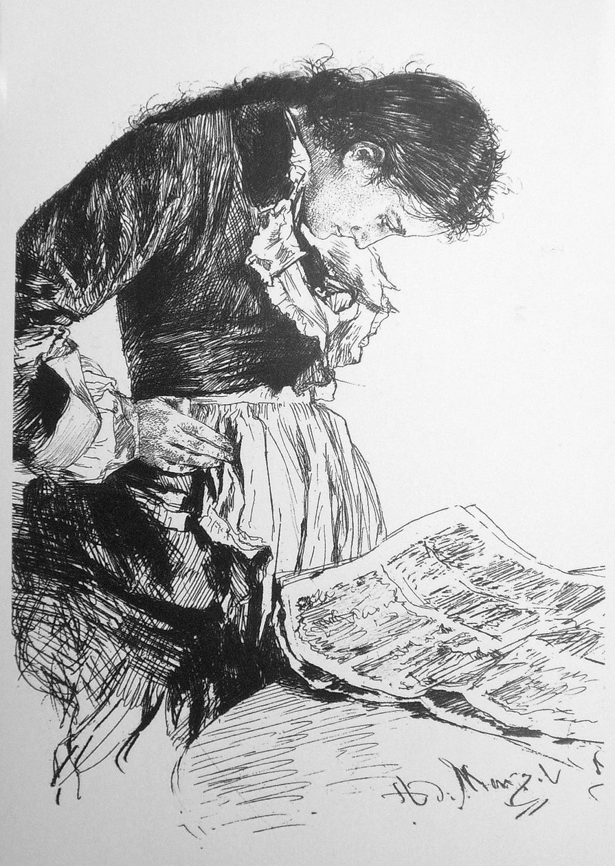 O leitor de jornal de Adolph Menzel