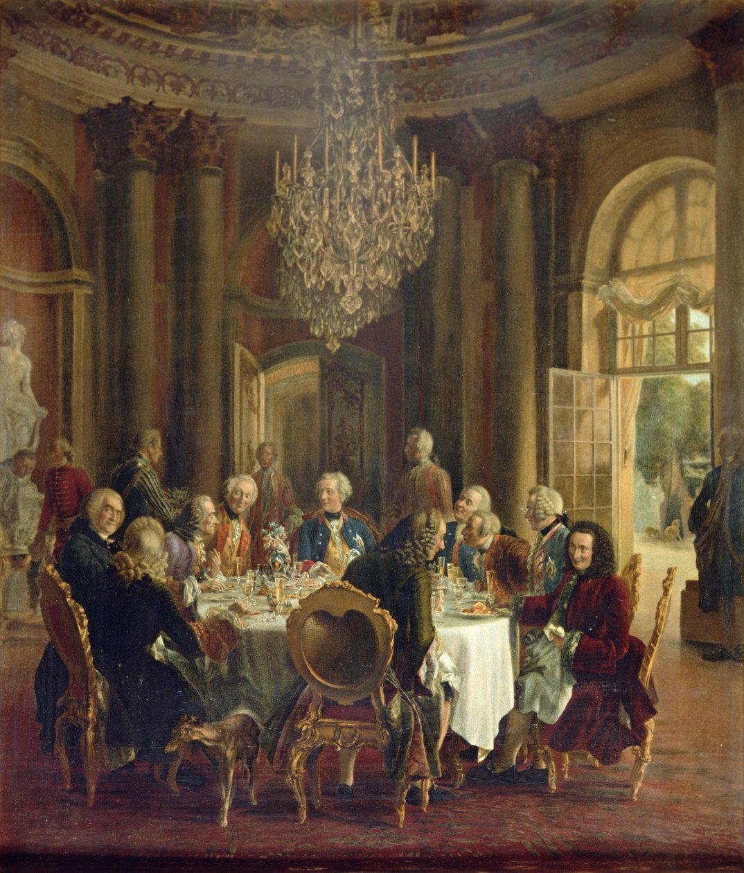 Mesa de Jantar em Sanssouci, 1850 de Adolph Menzel