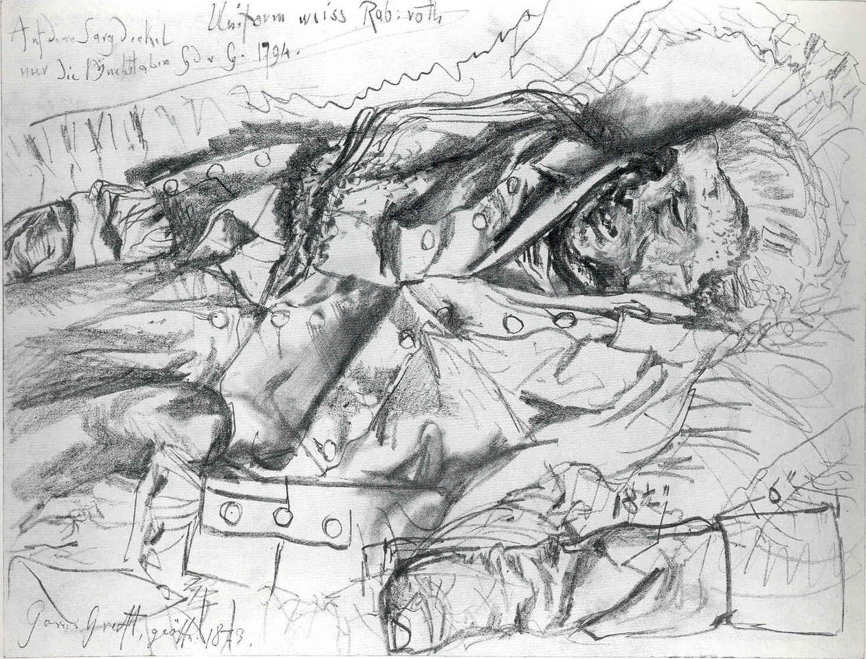 Corpo morto de um oficial de Adolph Menzel