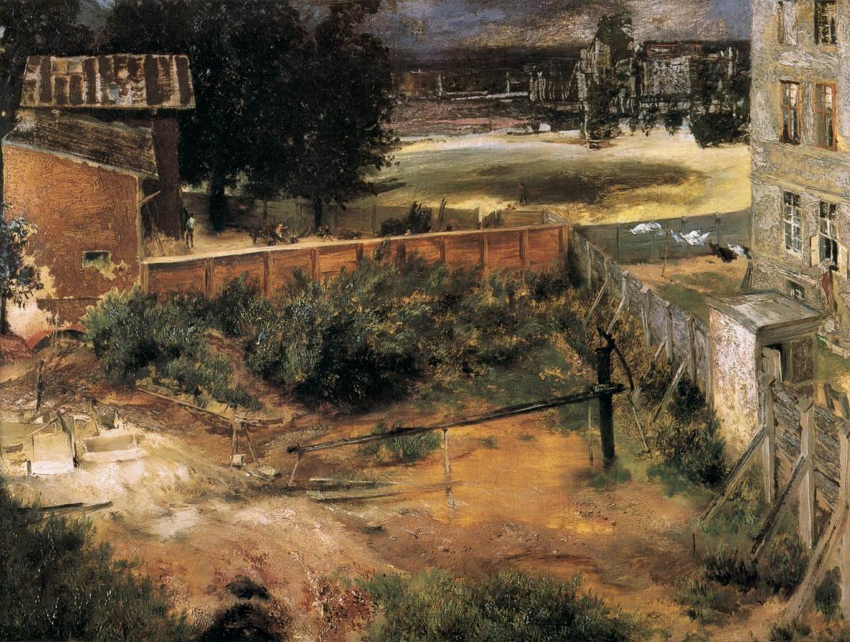 Traseira da casa e quintal de Adolph Menzel