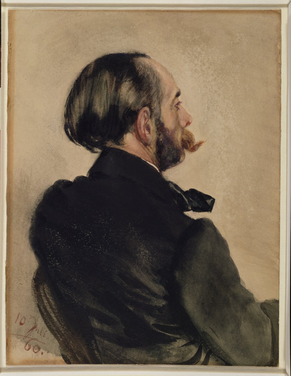 Richard, o Irmão do Artista, 1860 de Adolph Menzel