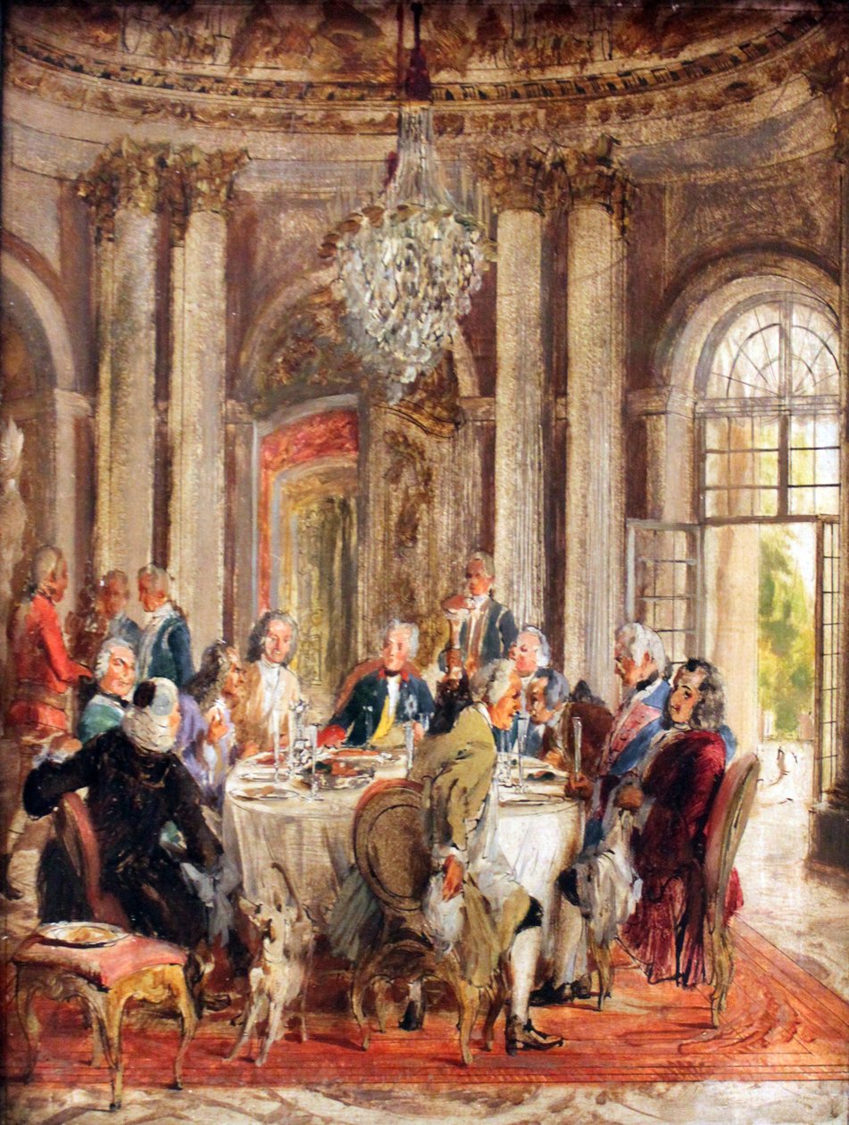 Mesa Redonda Friedrich II de Adolph Menzel