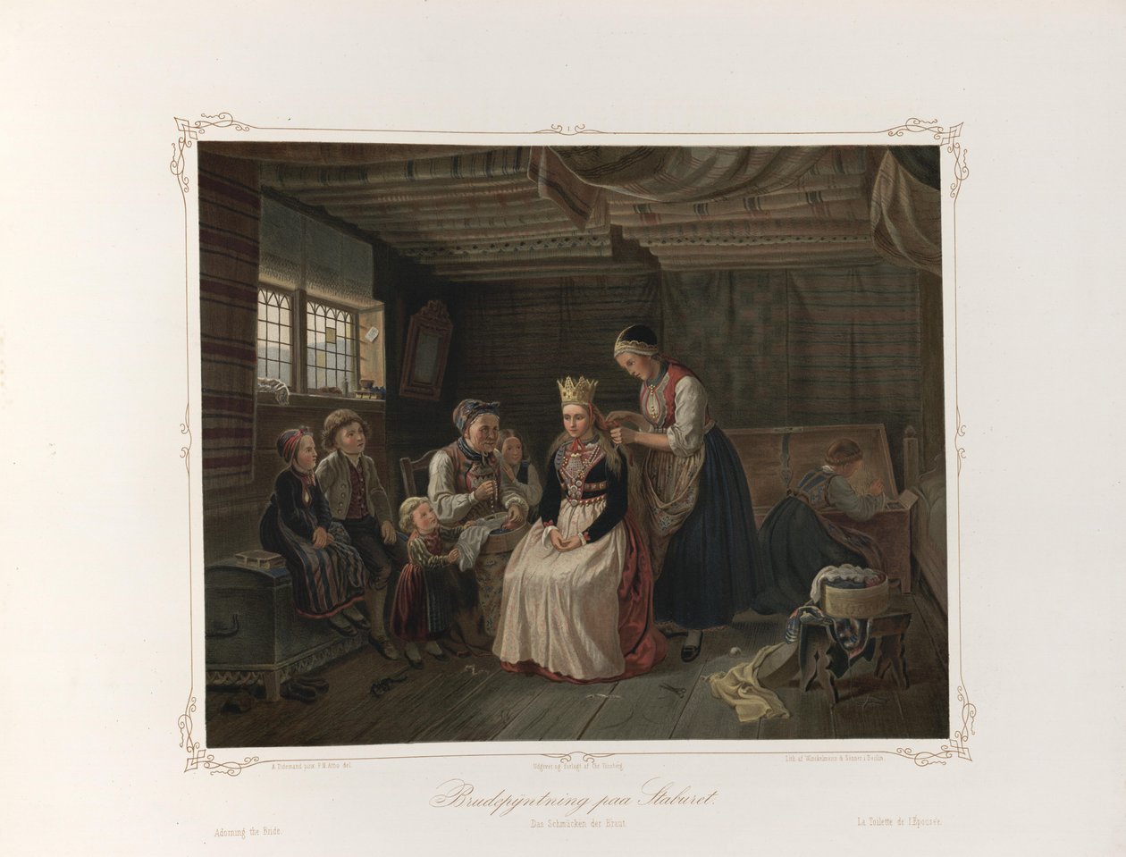Ilustração do livro Imagens da vida popular norueguesa por Tidemand, Adolph e publicado por Chr. Tønsberg (Christiania, 1858) de Adolph Tidemand