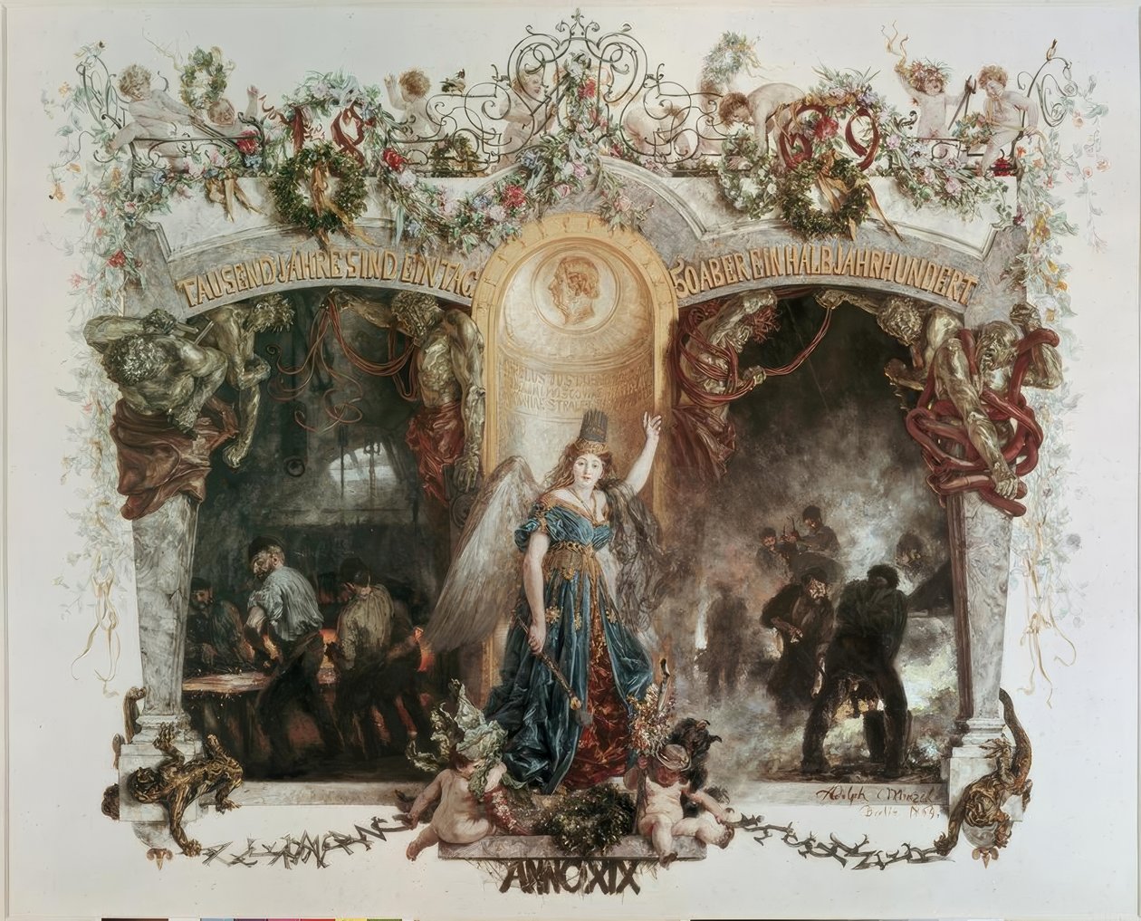 Endereço para o cinquentenário da empresa Heckmann de Adolph Menzel