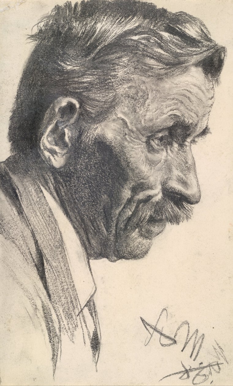 Cabeça de um homem de Adolph Menzel