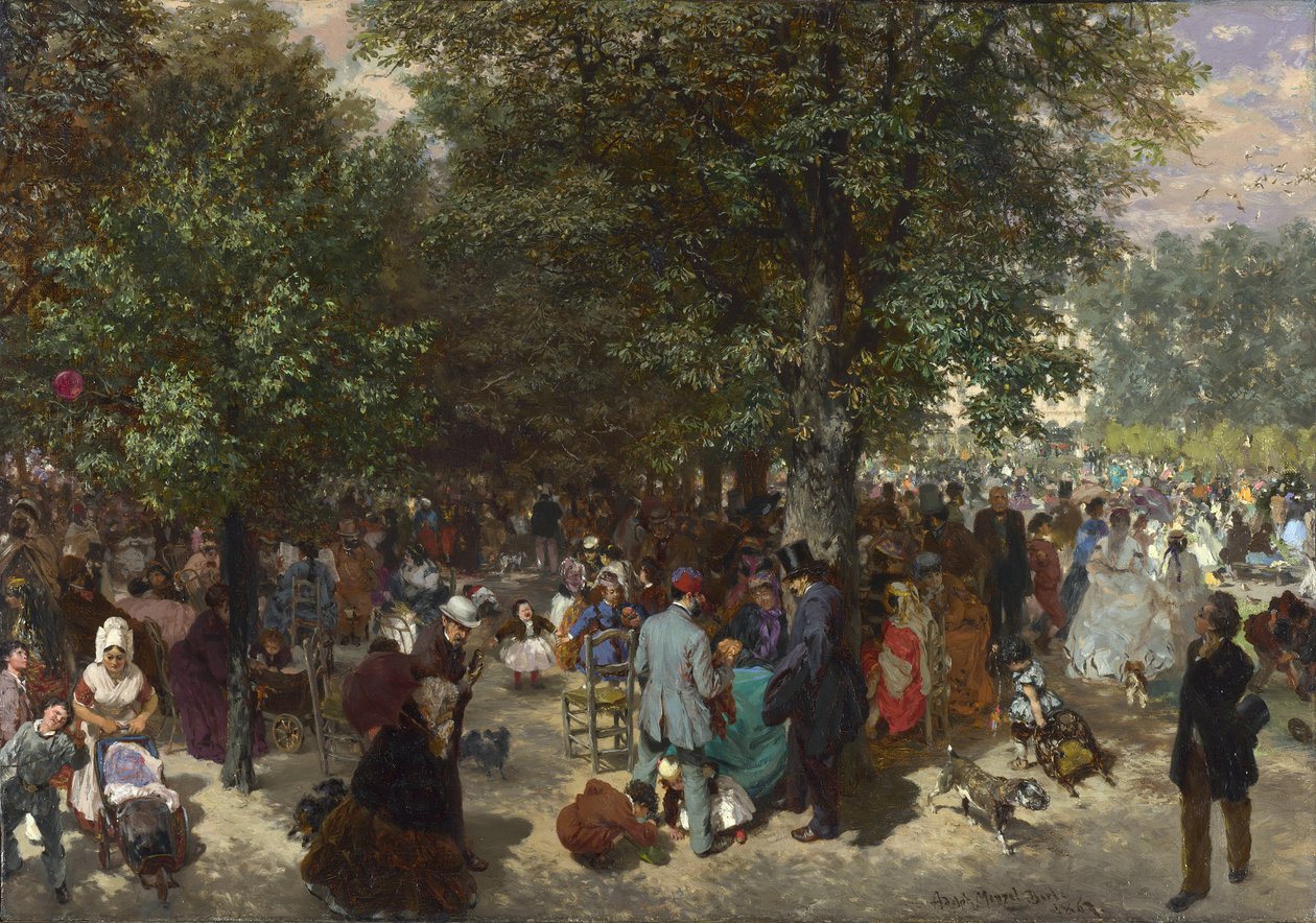 Tarde nos Jardins das Tulherias de Adolph Menzel