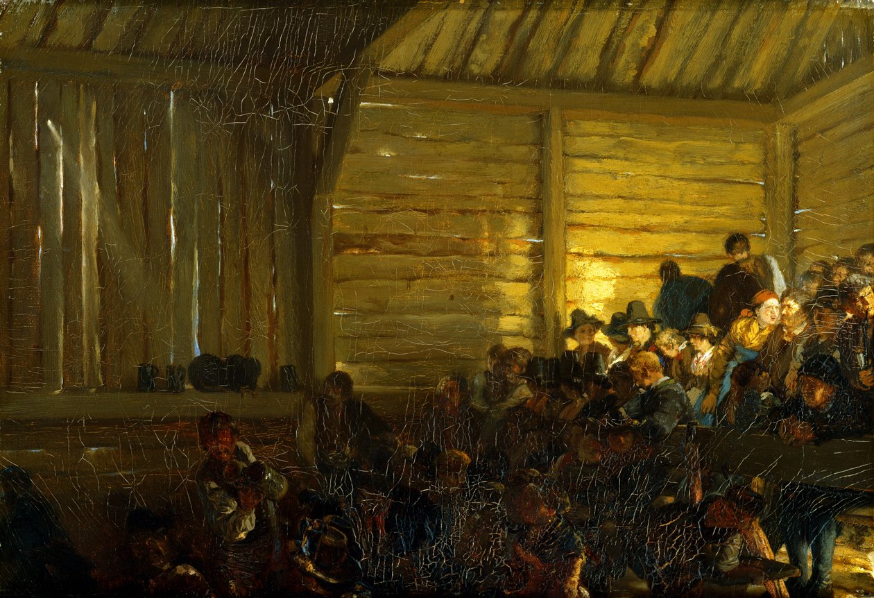 Teatro camponês no Tirol, 1859 de Adolph Menzel