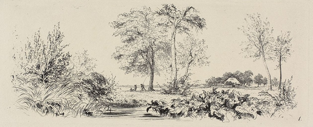 Placa um, de Radierversuche de Adolph Menzel