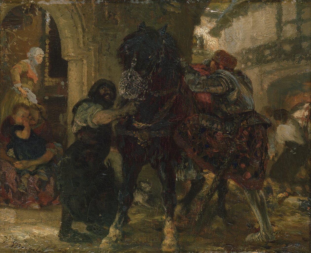 O Cavaleiro do Ferreiro, 1865 de Adolph Menzel