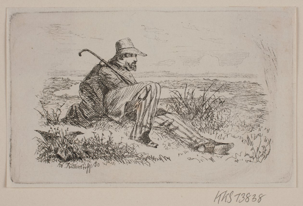 Um caminhante sentado de Johan Adolph Kittendorff