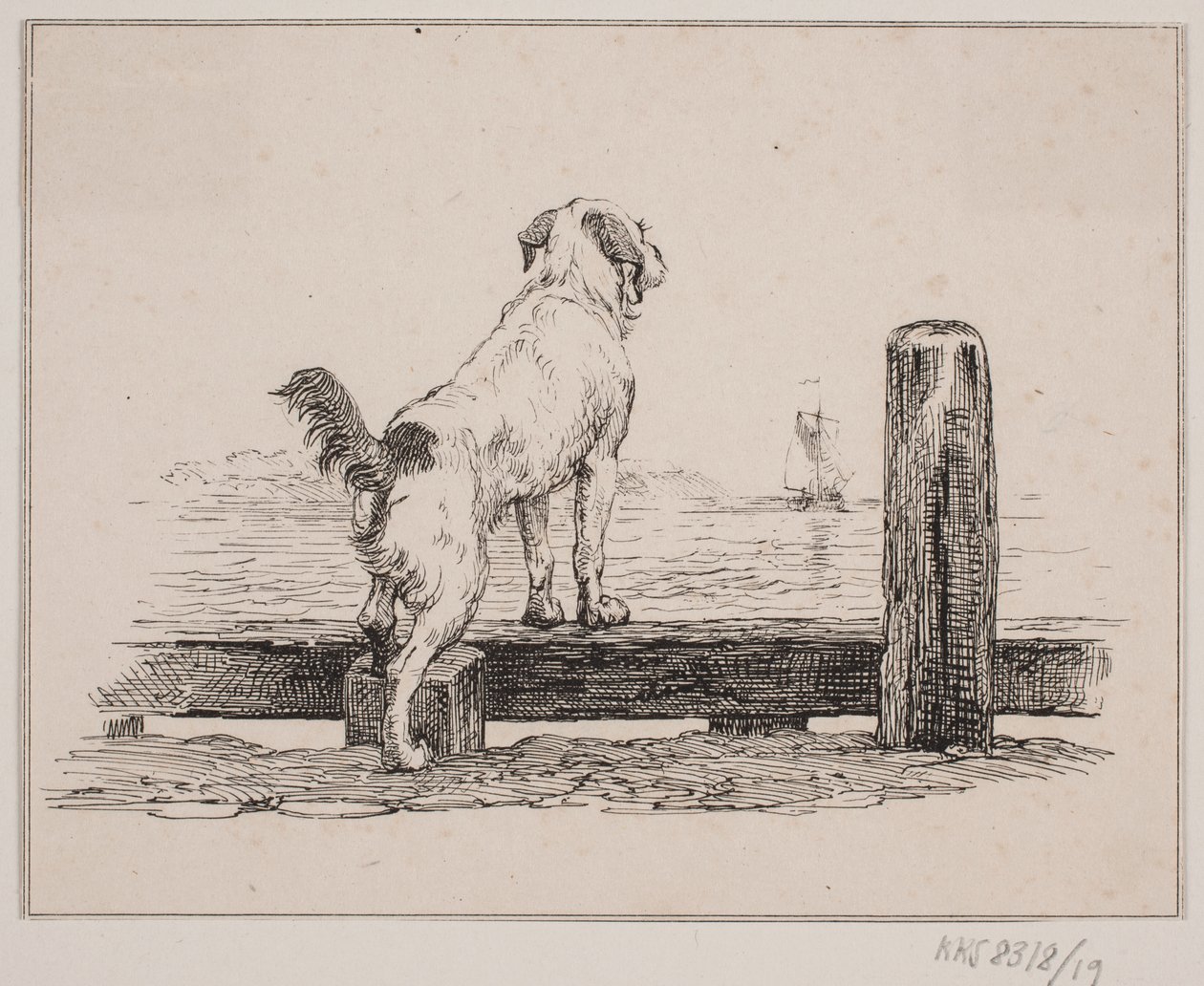 O cachorro na praia de Johan Adolph Kittendorff