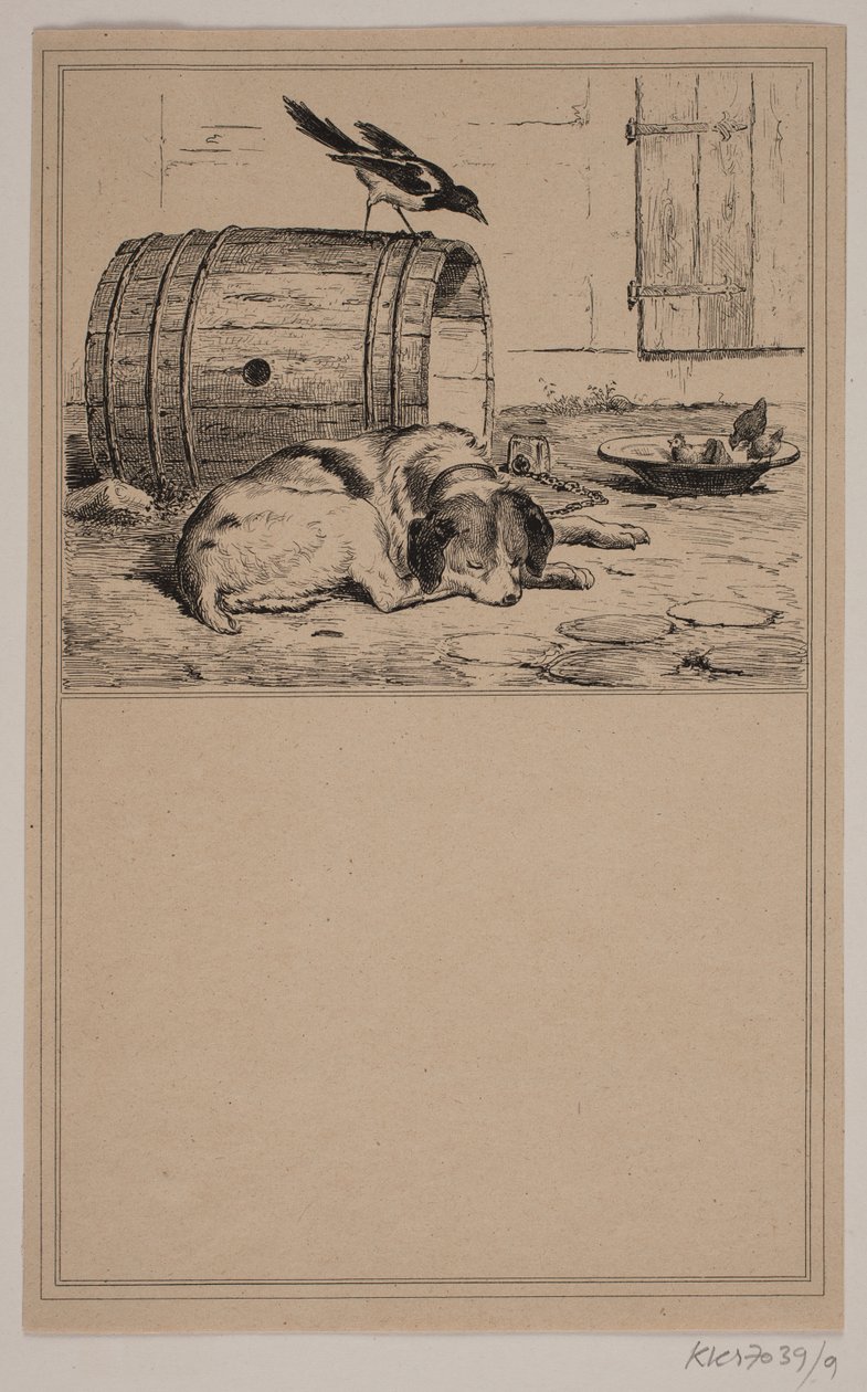 O cocho do cachorro. Não. 8 em Cr. Winther e M. Rørbye, "25 fotos para crianças pequenas" de Johan Adolph Kittendorff
