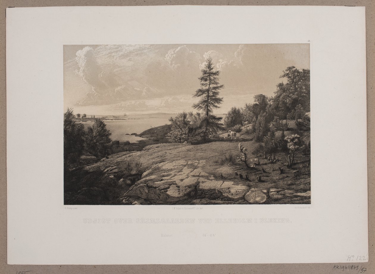 Vista do Skjærdgaarden em Elleholm em Bleking. de Johan Adolph Kittendorff