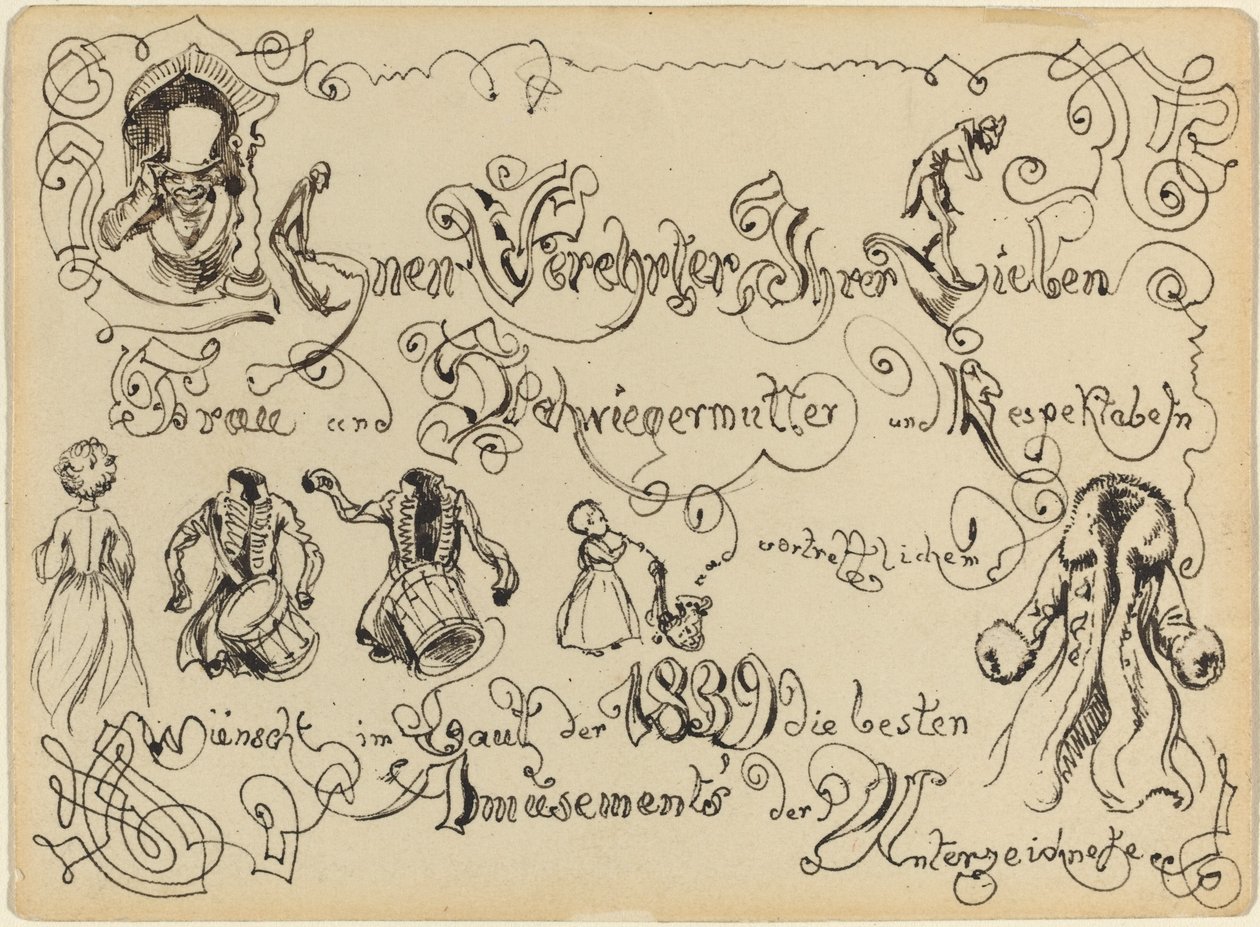 Uma saudação de ano novo de Adolph Menzel