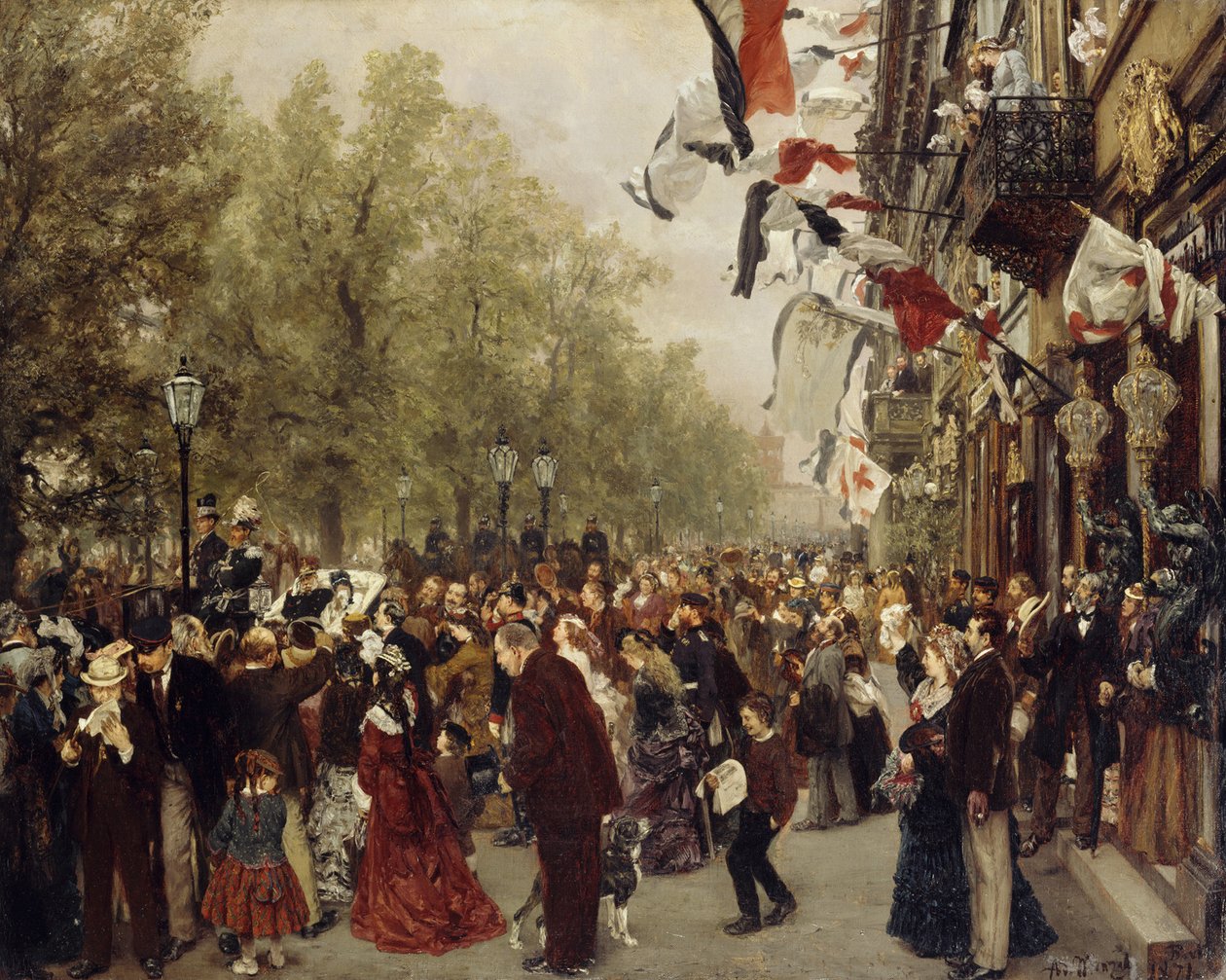 Partida do rei Guilherme I para o exército em 31 de julho de 1870 de Adolph Menzel
