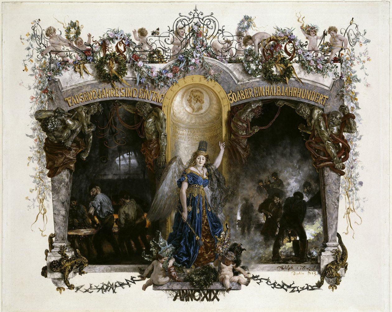 Discurso para o 50.º aniversário da fábrica de máquinas Heckmann em Berlim de Adolph Menzel