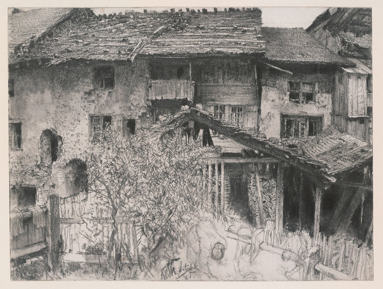 Casas antigas em Interlaken de Adolph Menzel
