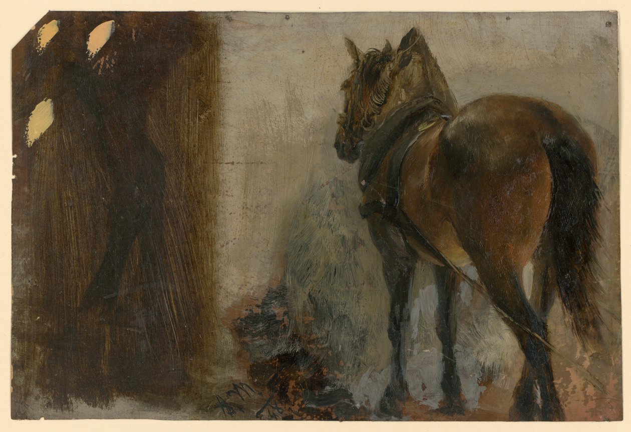 Cavalo atrelado de Adolph Menzel