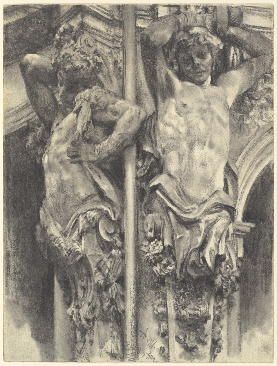 Atlas no Wallpavillon do Dresden Zwinger de Adolph Menzel