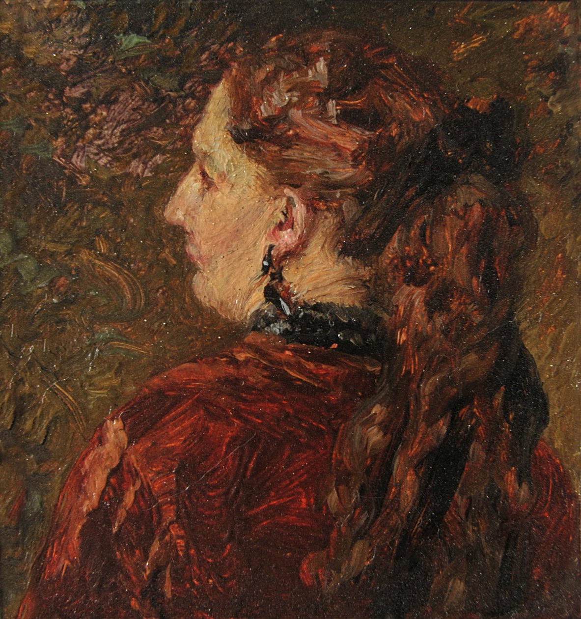 Retrato de uma dama. Miniatura da coleção Löwe de Adolph Menzel