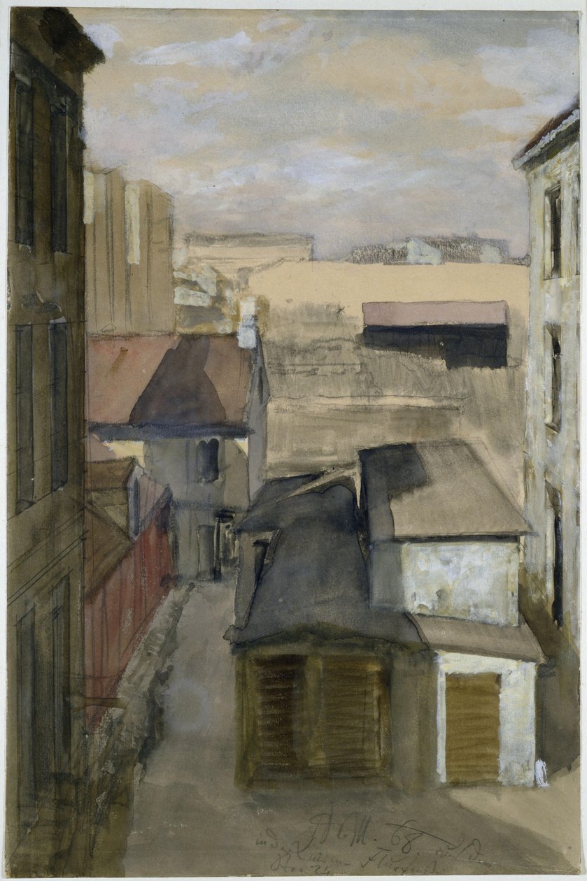 Vista da janela do n.º 24 da Rua Luisenstraße de Adolph Menzel