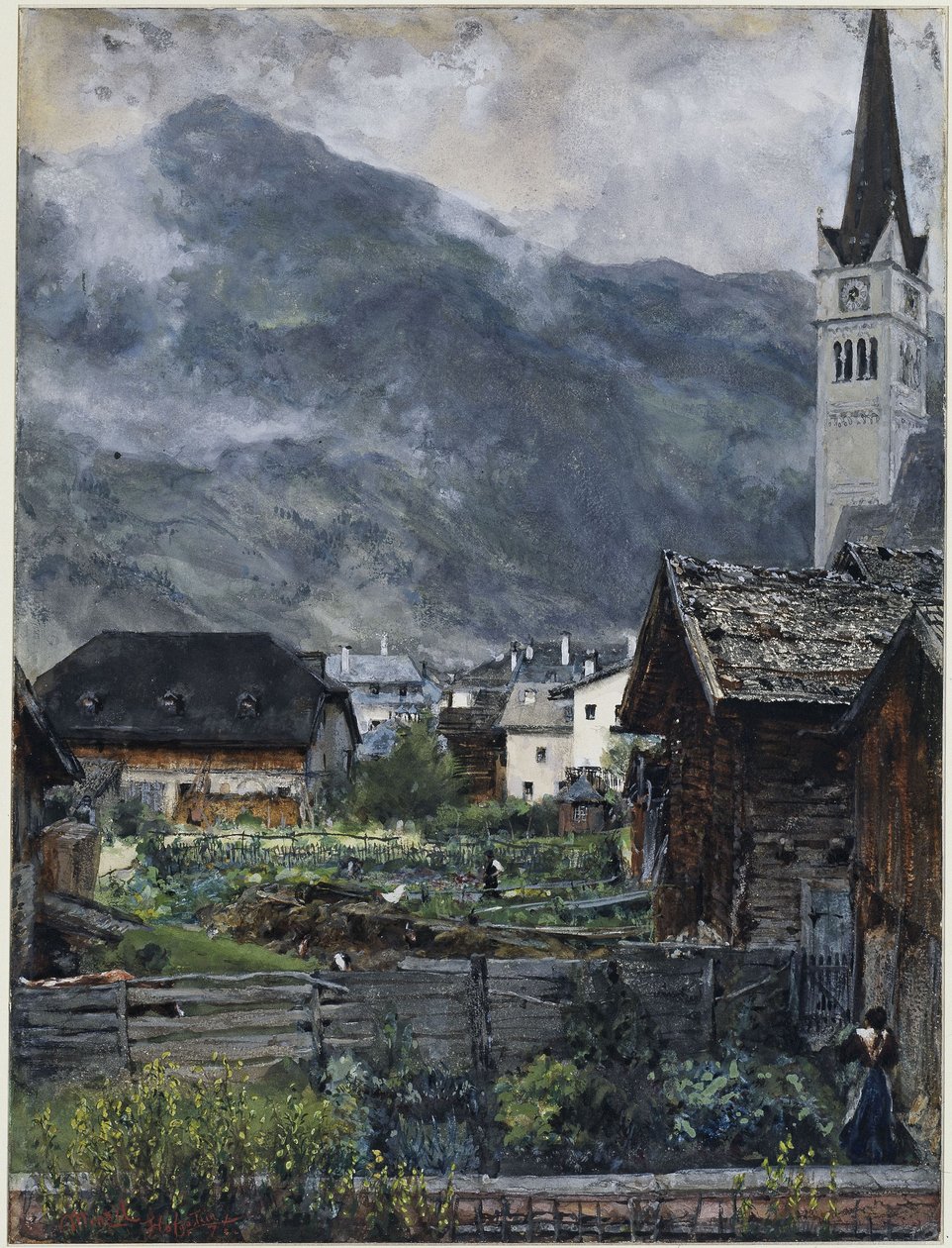 Vista da Villa Herrmann sobre o vale de Hofgastein de Adolph Menzel