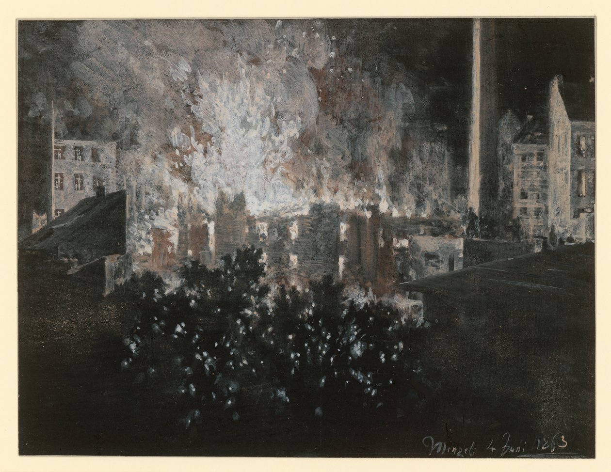 Incêndio numa casa de Adolph Menzel