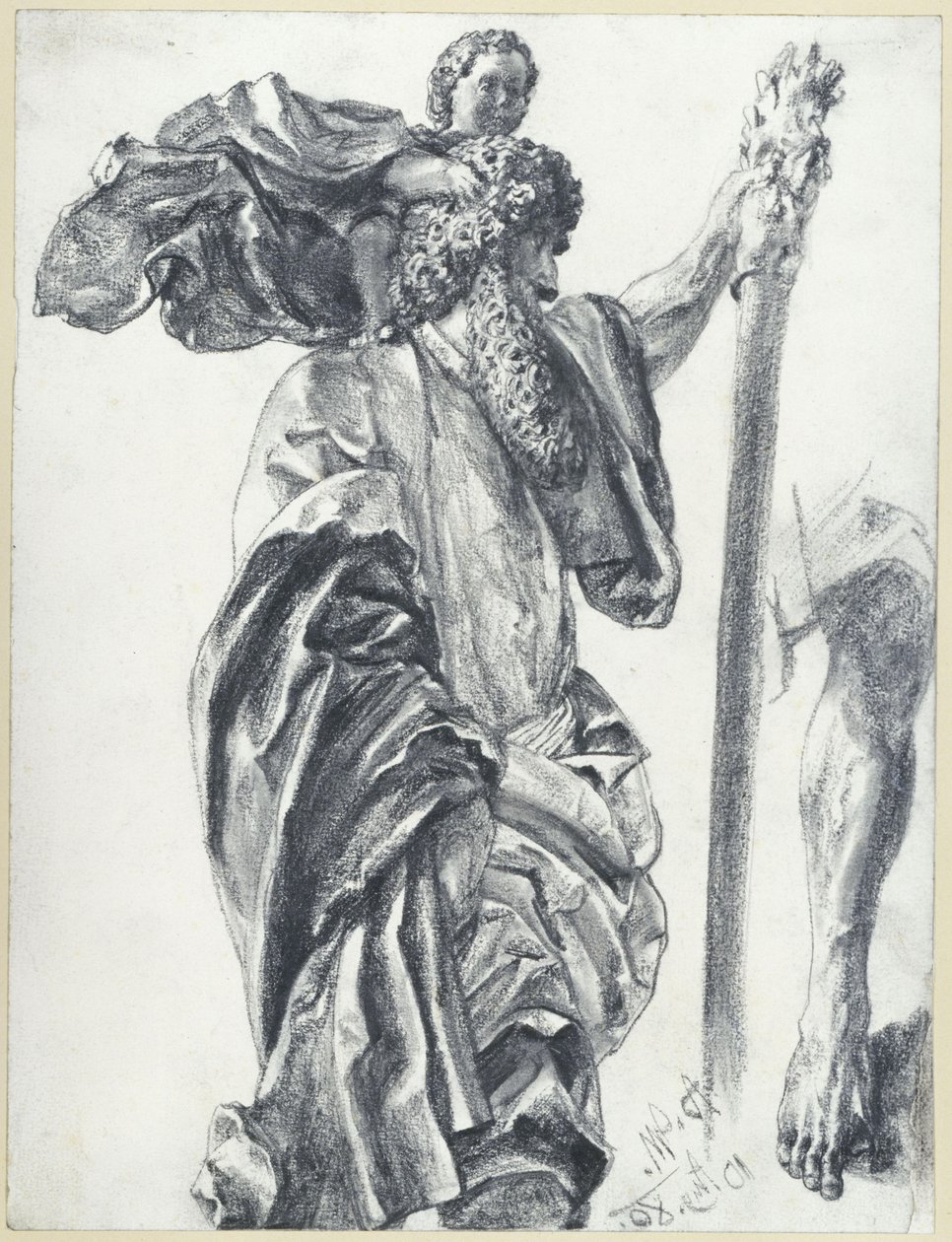 São Cristóvão, o Mestre dos Apóstolos de Freiberg, em Dresden de Adolph Menzel