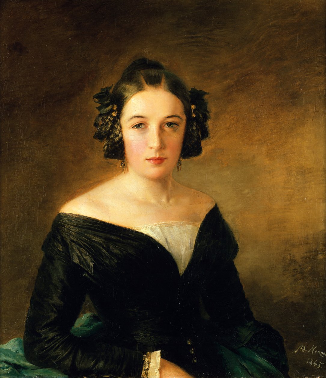 Retrato de uma senhora de Adolph Menzel