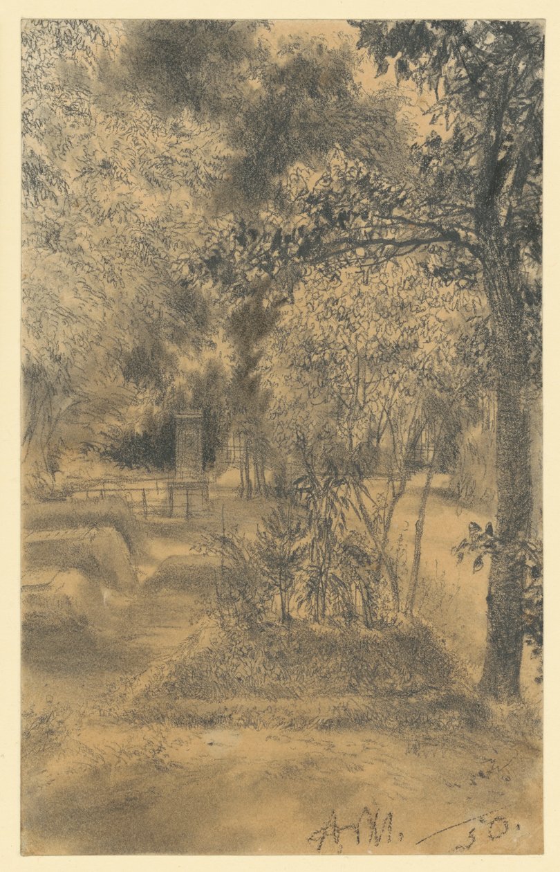 O túmulo da mãe de Adolph Menzel