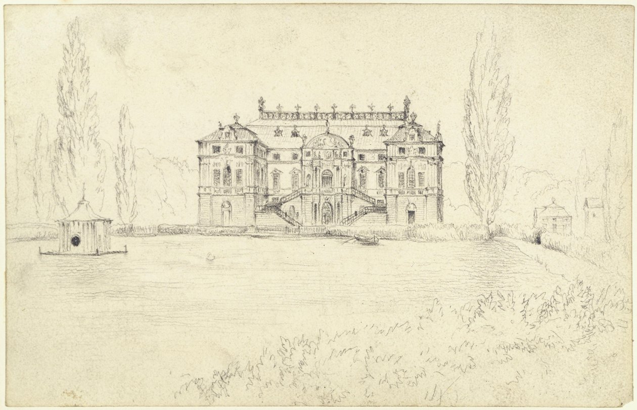 O palácio no Grande Jardim de Dresden de Adolph Menzel