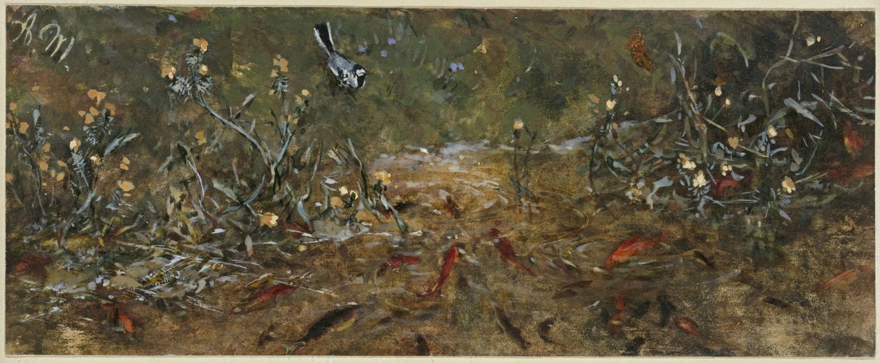O lago dos peixes-dourados. Do «Álbum infantil» de Adolph Menzel