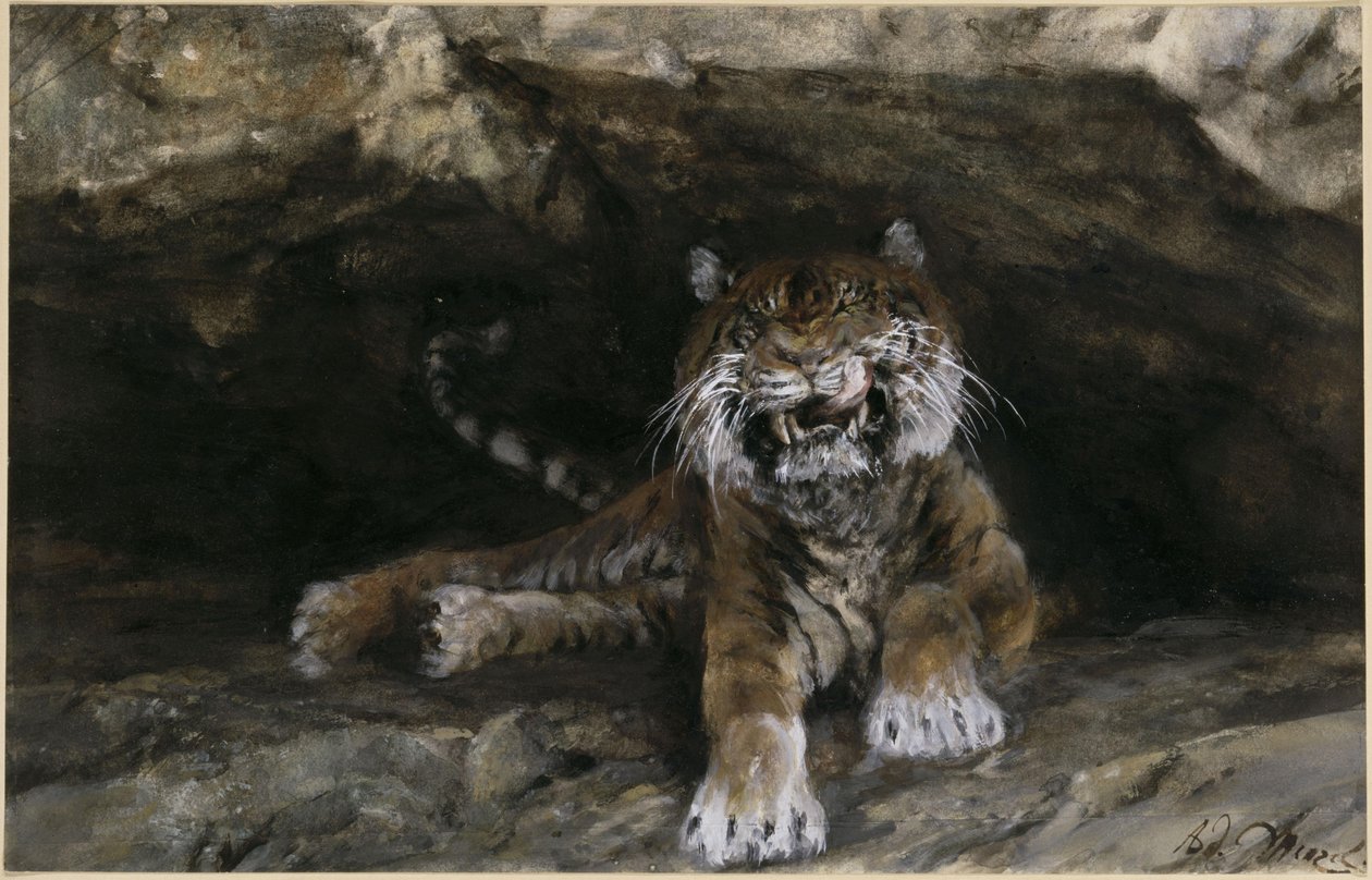 O tigre. Do «Álbum das Crianças» de Adolph Menzel