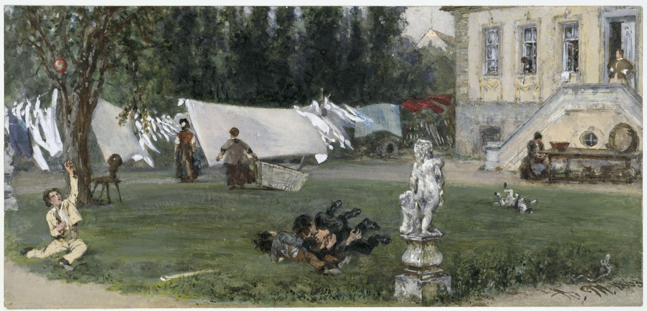 O local de secagem. Do “Álbum para crianças” de Adolph Menzel