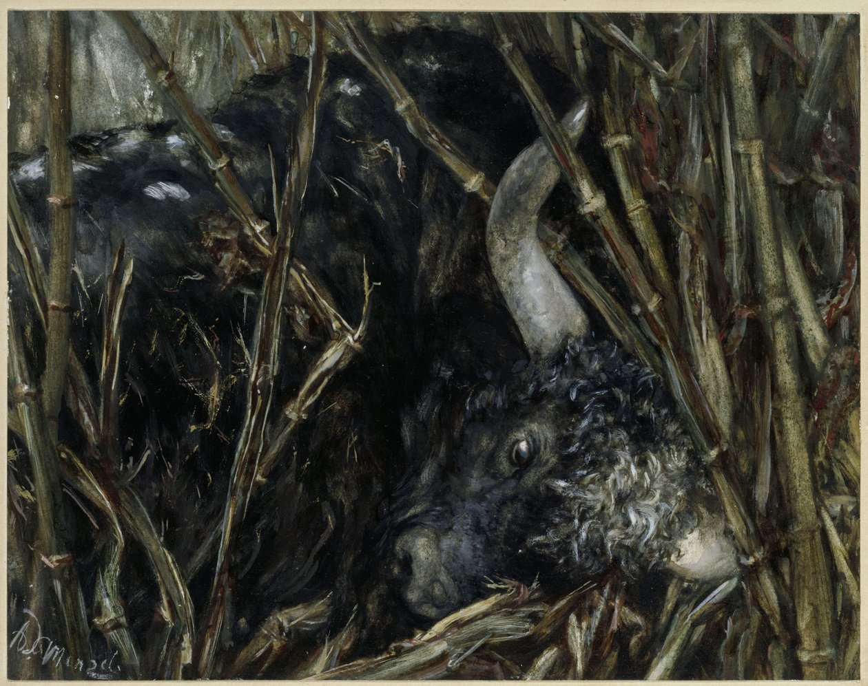 O touro iaque no bambu. Do «Álbum das Crianças» de Adolph Menzel