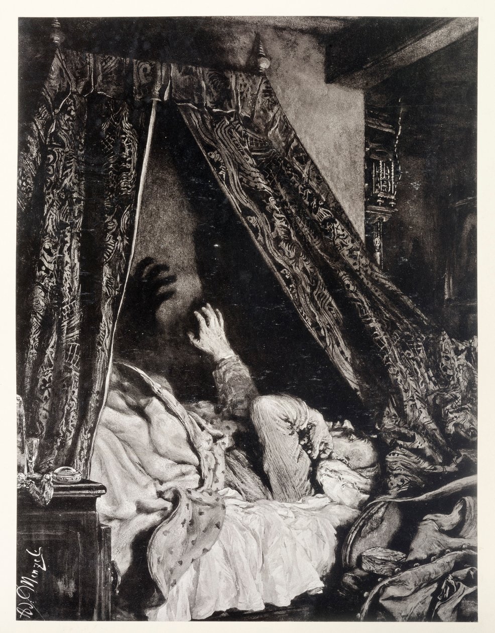 O sonho angustiante de Adão, para "O cântaro quebrado", de Heinrich von Kleist de Adolph Menzel