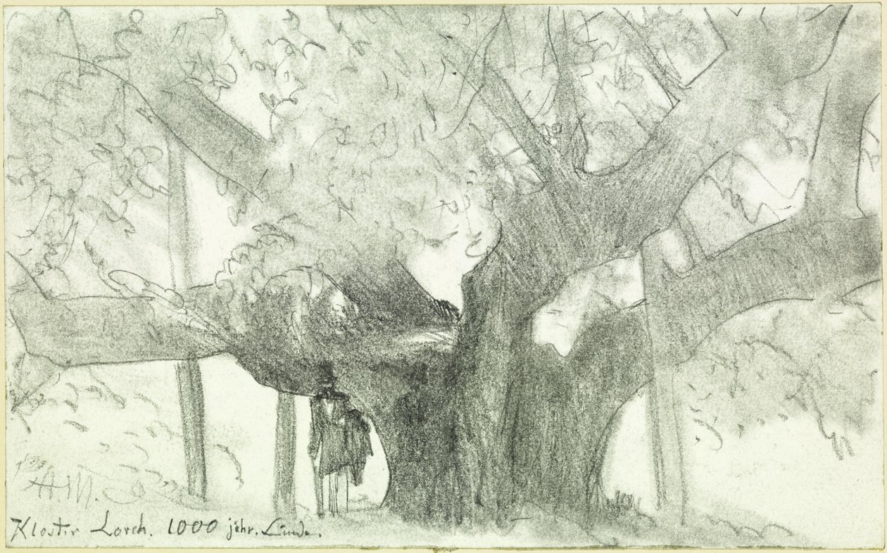 A tília milenar no mosteiro de Lorch de Adolph Menzel