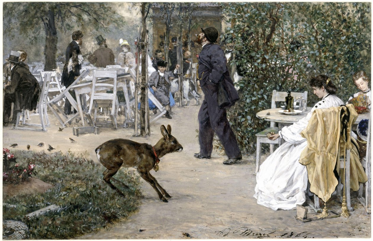 O restaurante Moritzhof. Do «Álbum das Crianças» de Adolph Menzel