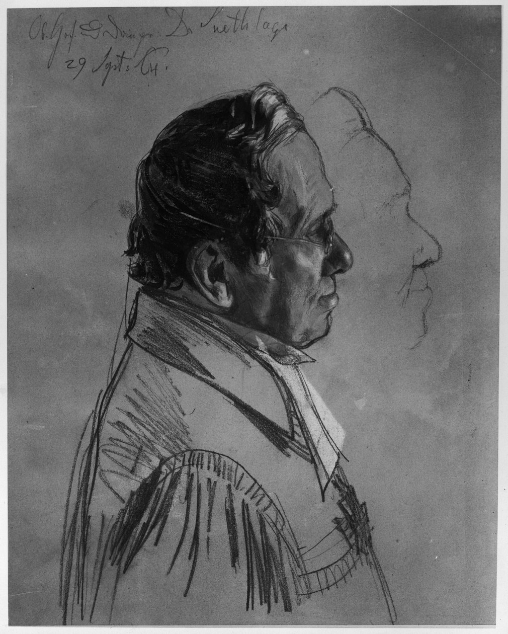 Dr. Karl Wilhelm Moritz Snethlage. Estudo para a pintura «Coroação de Guilherme I em Königsberg» de Adolph Menzel