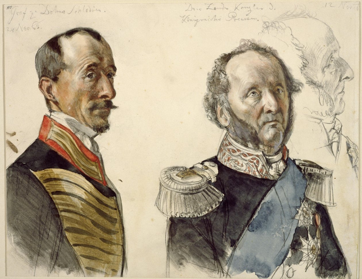 Dr. von Zander e o Conde zu Dohna-Schlodien. Estudo sobre o quadro «Coroação de Guilherme I em Königsberg» de Adolph Menzel