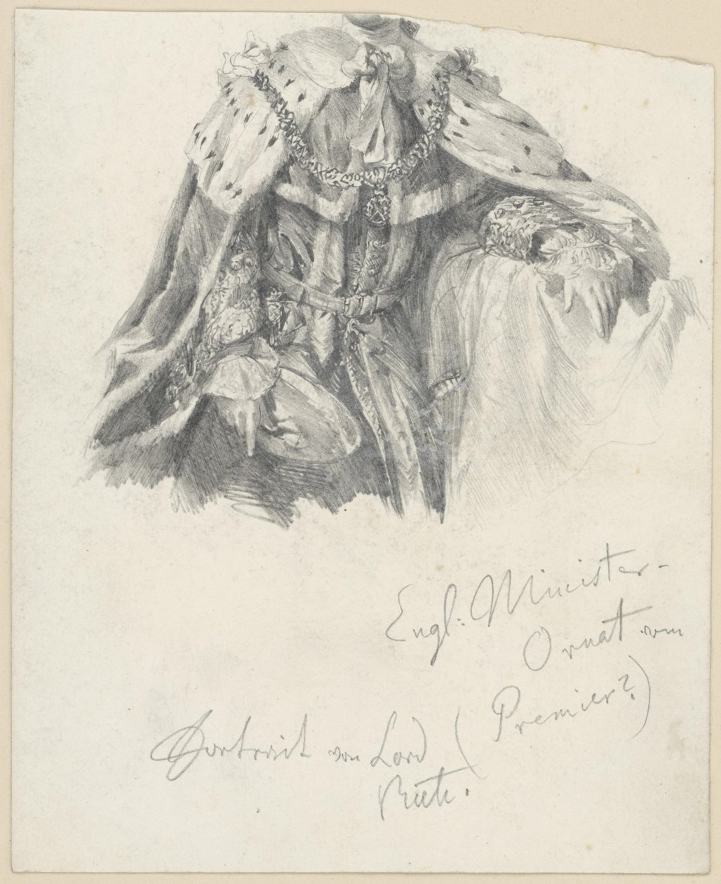 Traje ministerial inglês do retrato de Lord Bute de Adolph Menzel