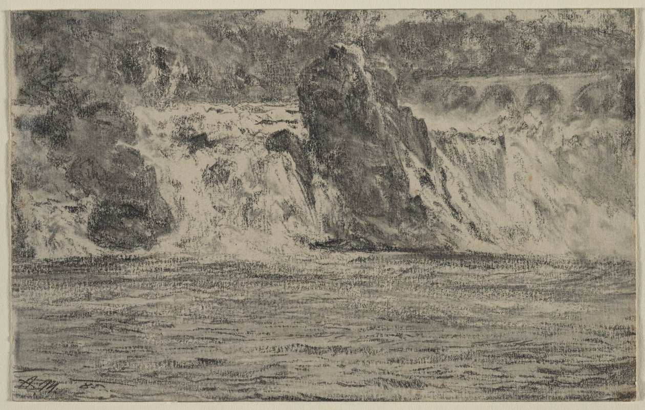 Quedas do Reno em Schaffhausen Reno Falls de Schaffhausen, 1885. de Adolph Menzel