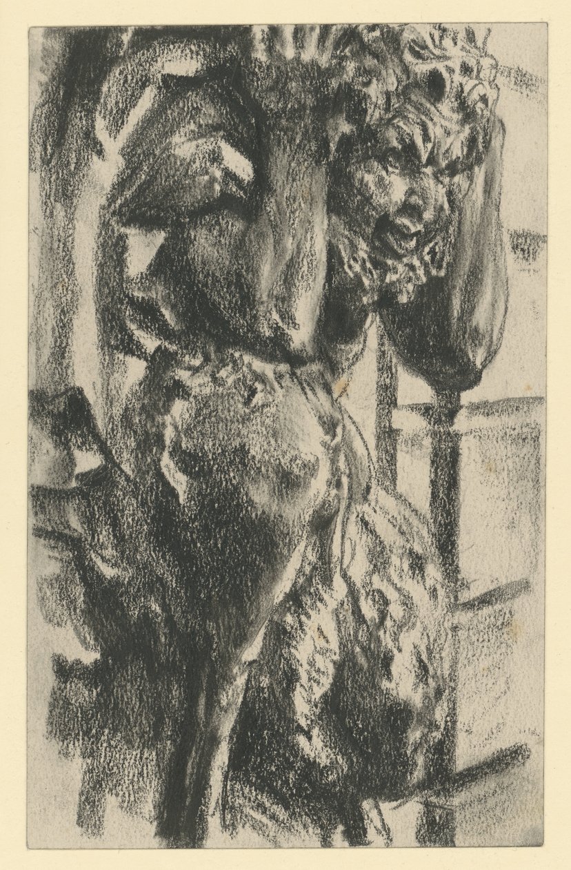 Fauno como atlante na galeria de arcadas nordeste do Zwinger em Dresden de Adolph Menzel